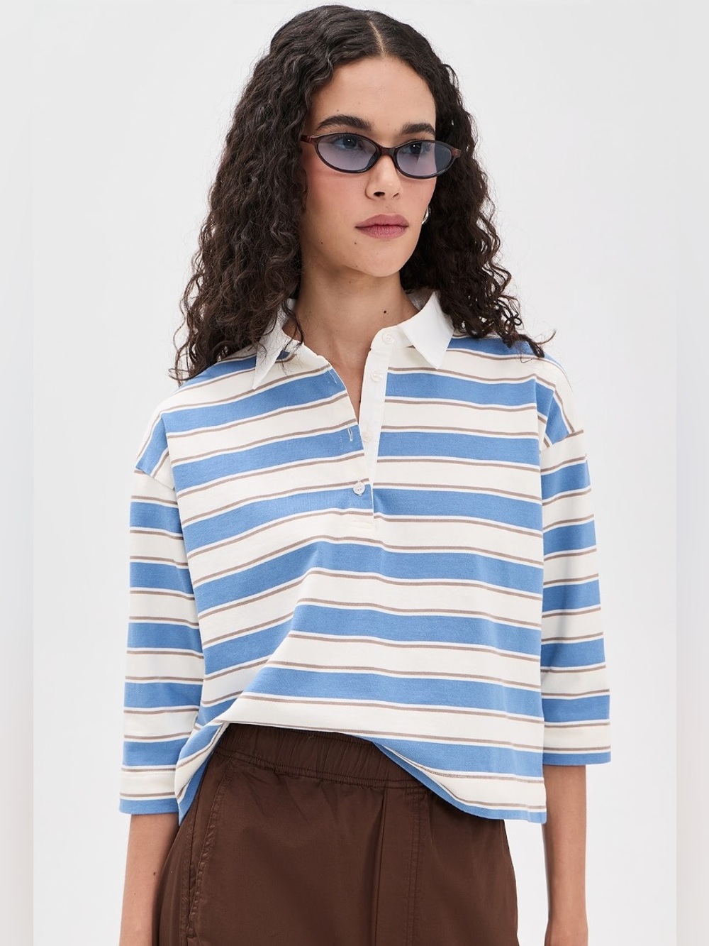 Perfectwhitetee Daria Cotton Rugby Shirt Size Medium